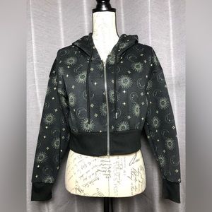 Justify Womens Sun Moon and Stars Zip up Hoodie